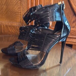 Liliana women’s size 8.5 strappy high heels -well loved, not gently used! Black